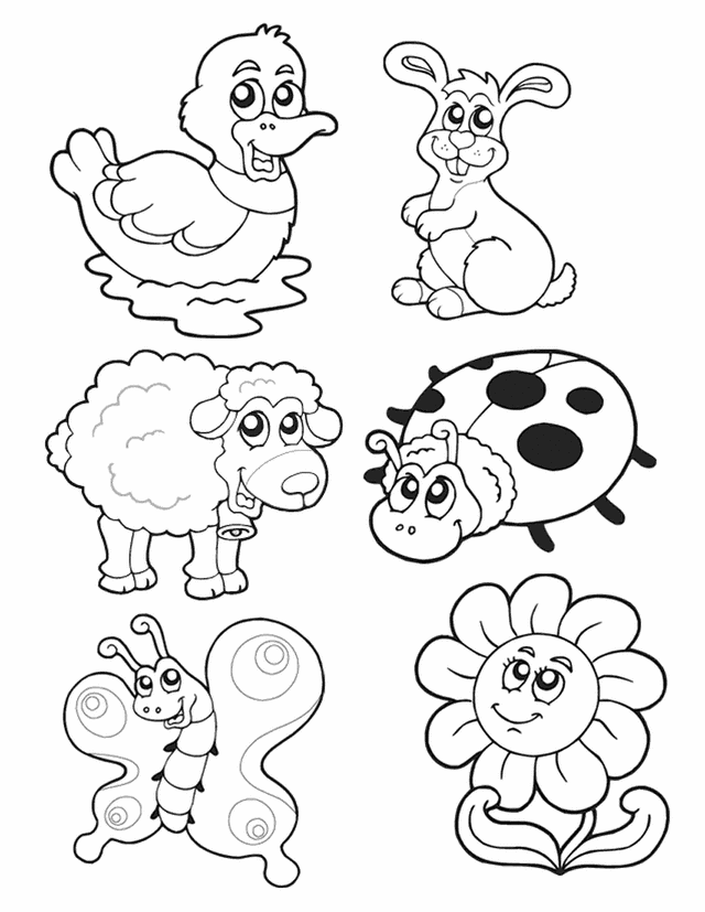 Spring Animals - Free Printable Coloring Pages