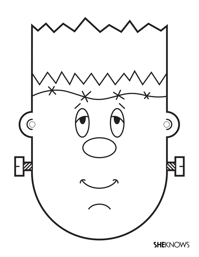 Frankenstein Mask - Free Printable Coloring Pages