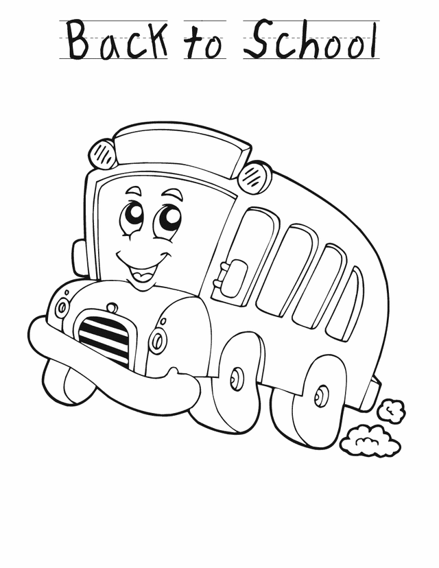 Back to school bus - Free Printable Coloring Pages