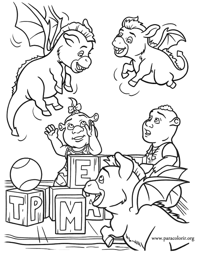 shrek dragon Colouring Pages
