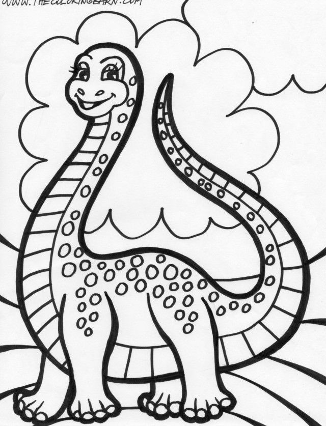 Dinosaur Printable Coloring Pages The Coloring Barn Printable