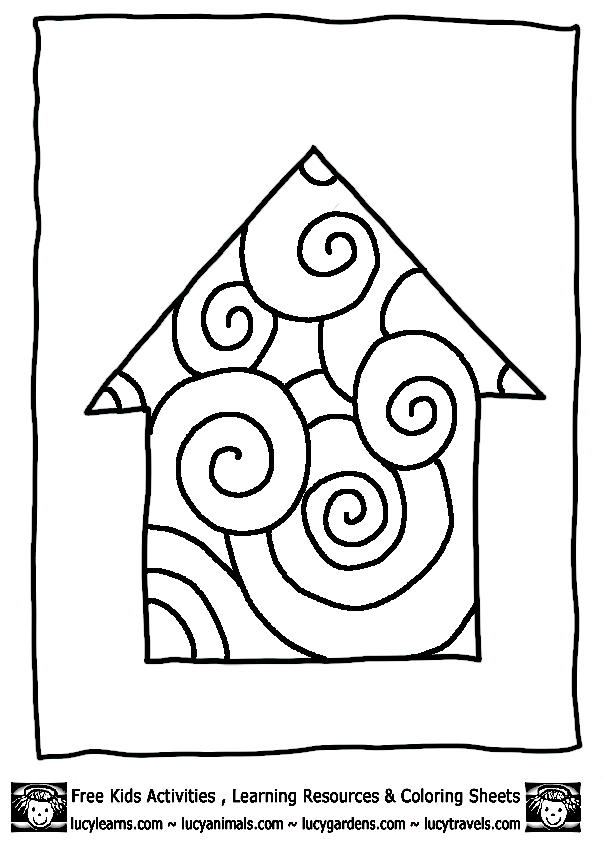 Shapes Coloring Pages Math House,Math Coloring Sheets for Kids