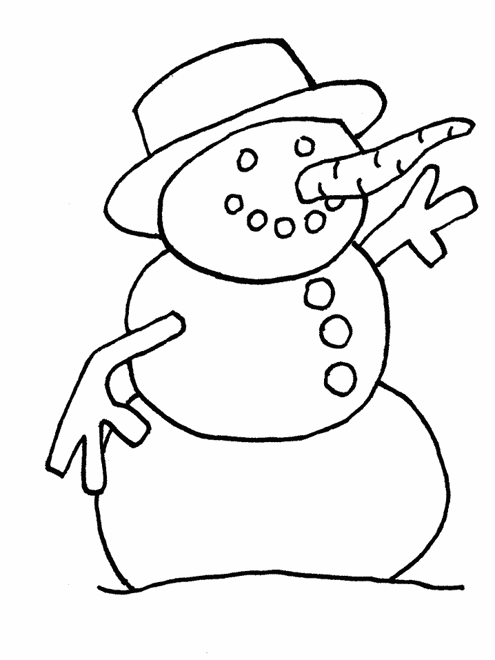 Printable Snowman3 Winter Coloring Pages 