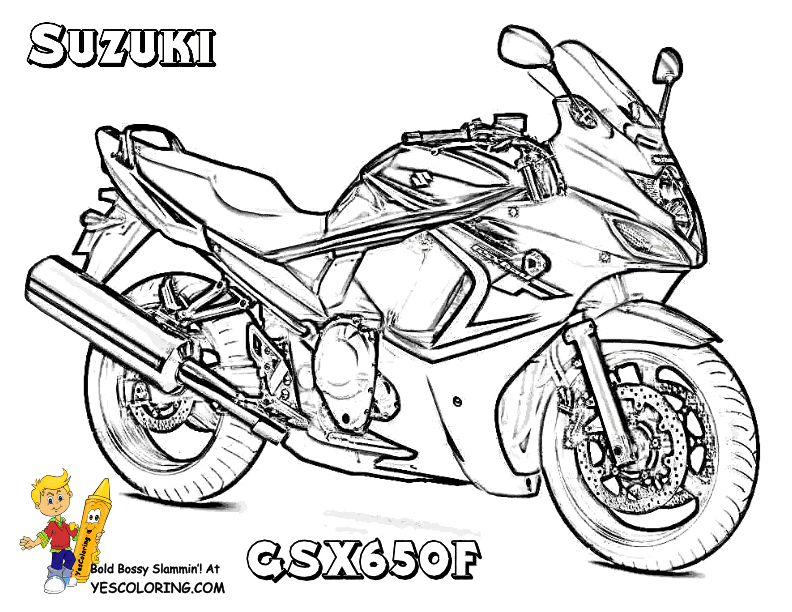 Motorcycle Coloring Pages | Racing Motorcycle |Free Coloring