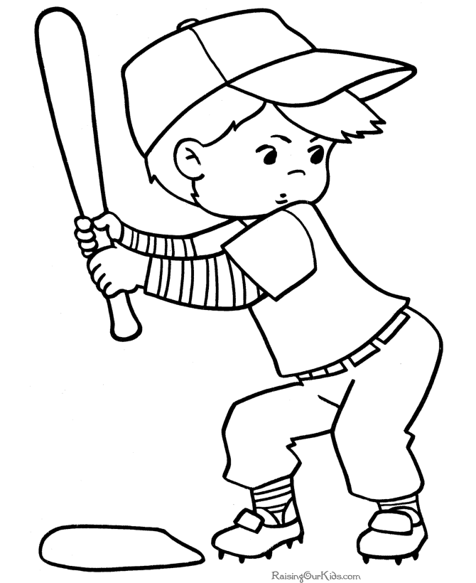 Halloween coloring pages - Baseball Boy 017
