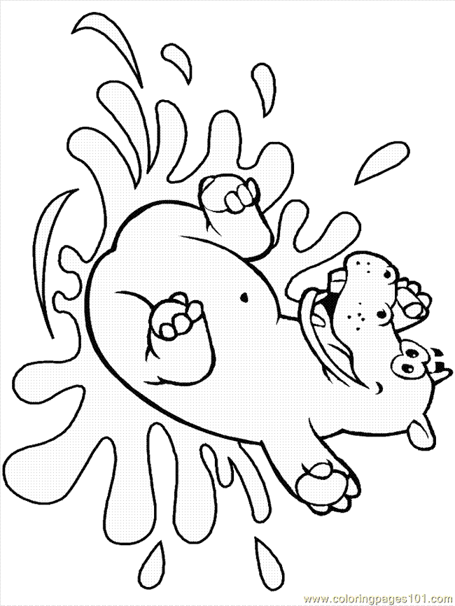 Coloring Pages Hippo (Mammals > Hippopotamus ) - free printable