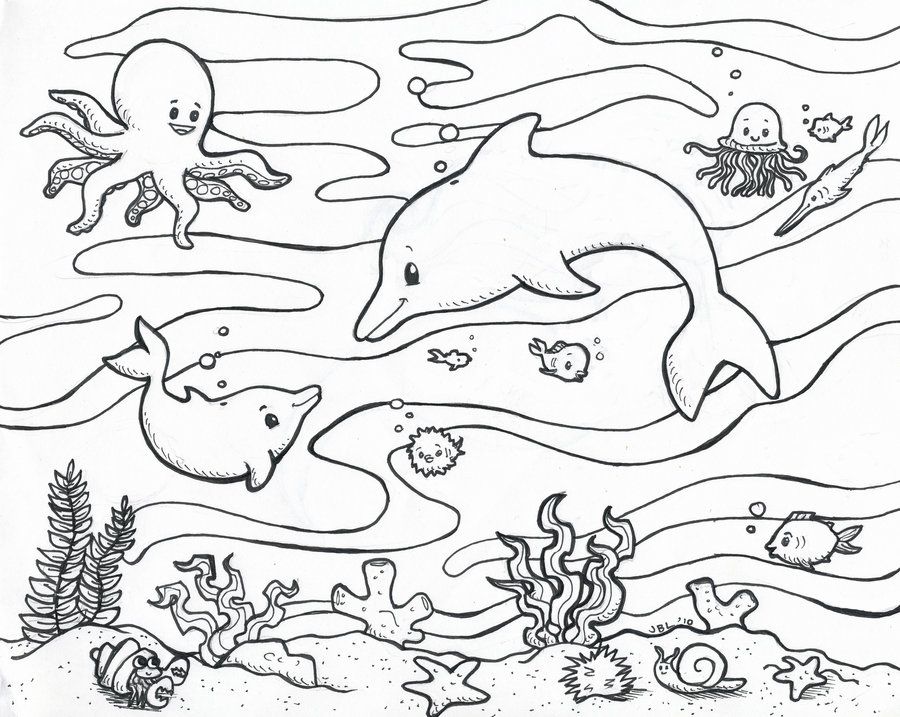 Animal Coloring Sea Life Coloring Pages Presented By Realistic