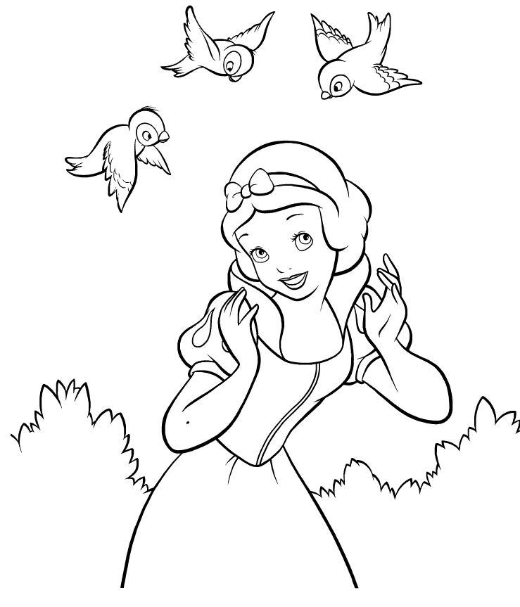 Disney Princesses - snow white colouring pages