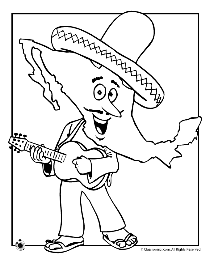 Mexican Flag Coloring Sheet