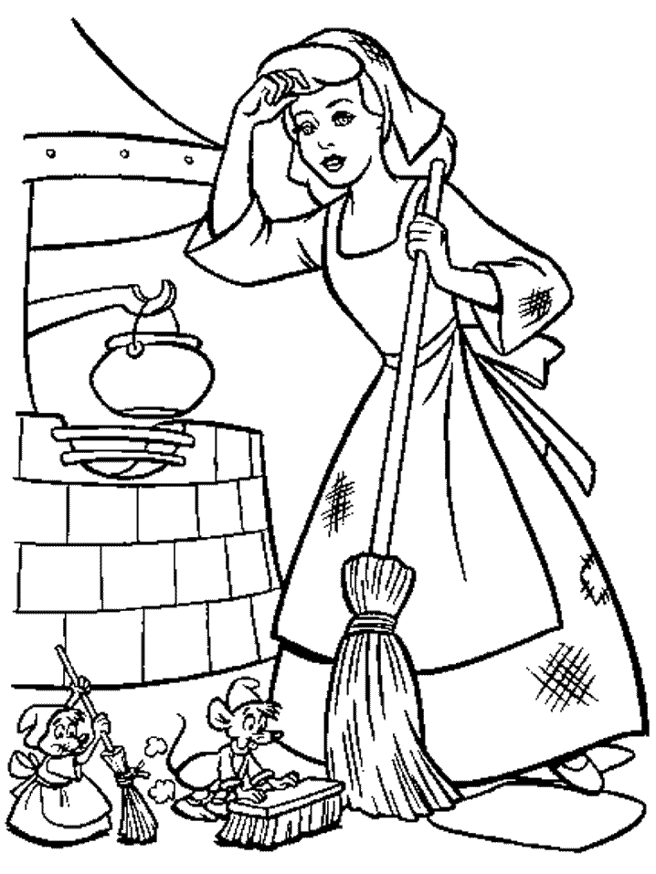 Free cinderella color pages | Printable Coloring Pages