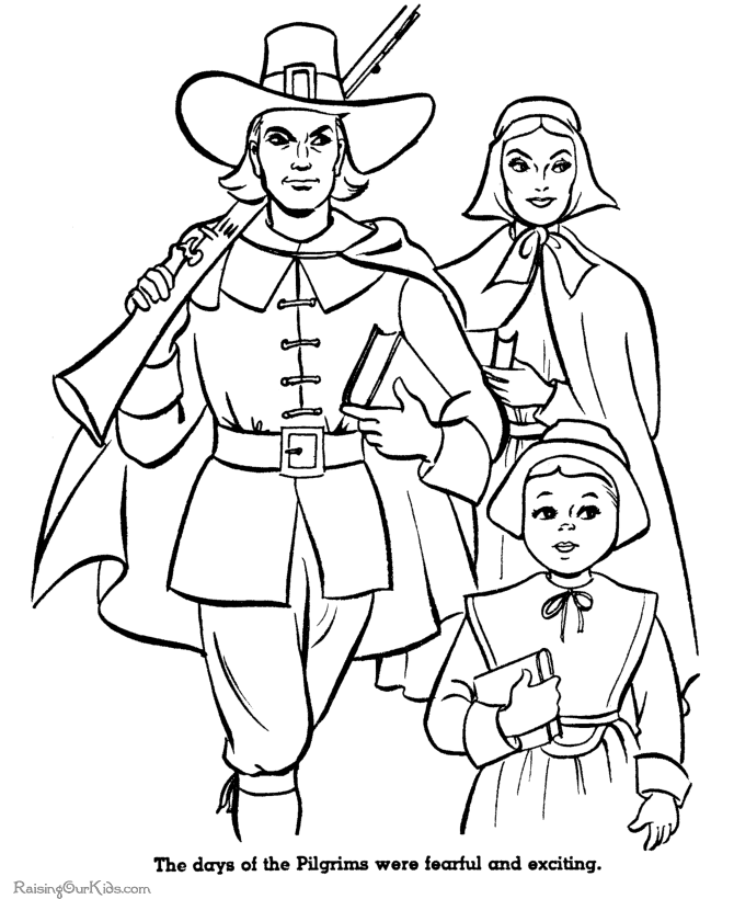 Thanksgiving Pilgrim Coloring Pictures to Print 013