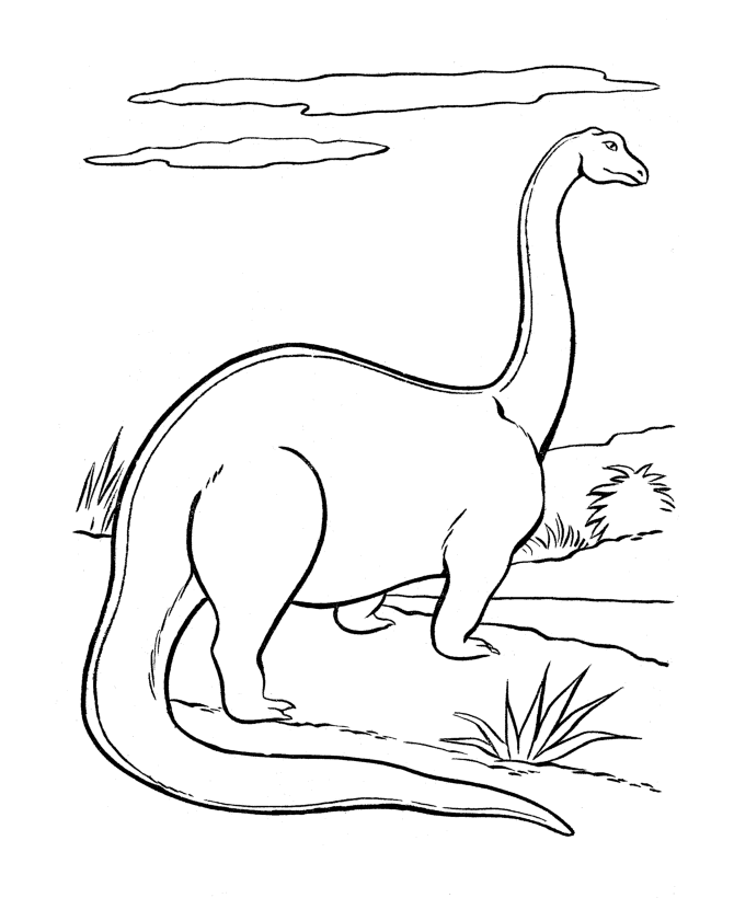 Dinosaur Coloring Pages | Printable Brontosaurus Dinosaurs