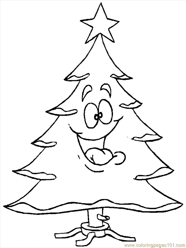 printable coloring page christmas trees cartoons