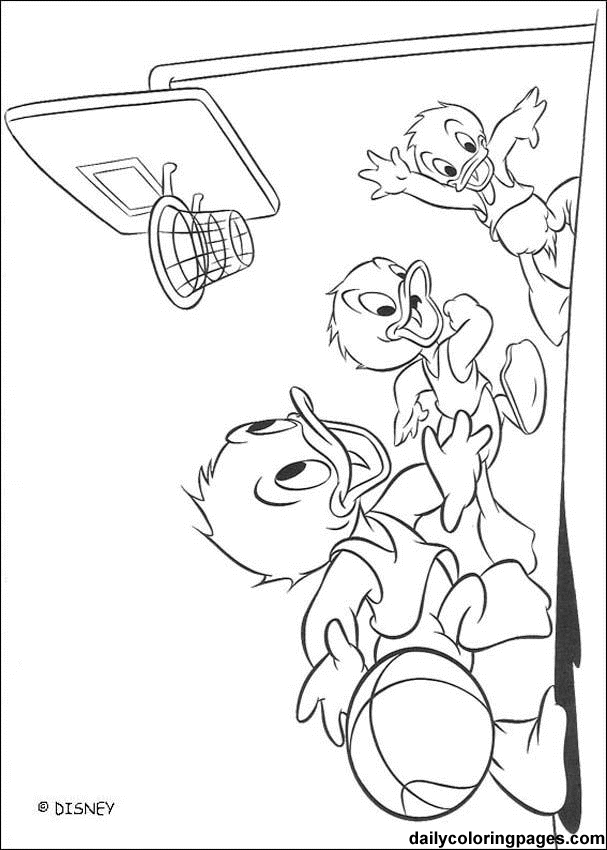 Mickey Mouse & Friends Basketball Coloring Pages