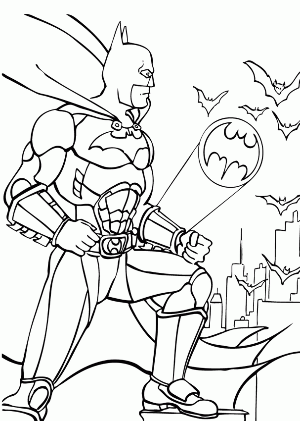 BATMAN coloring pages - Batman with bats