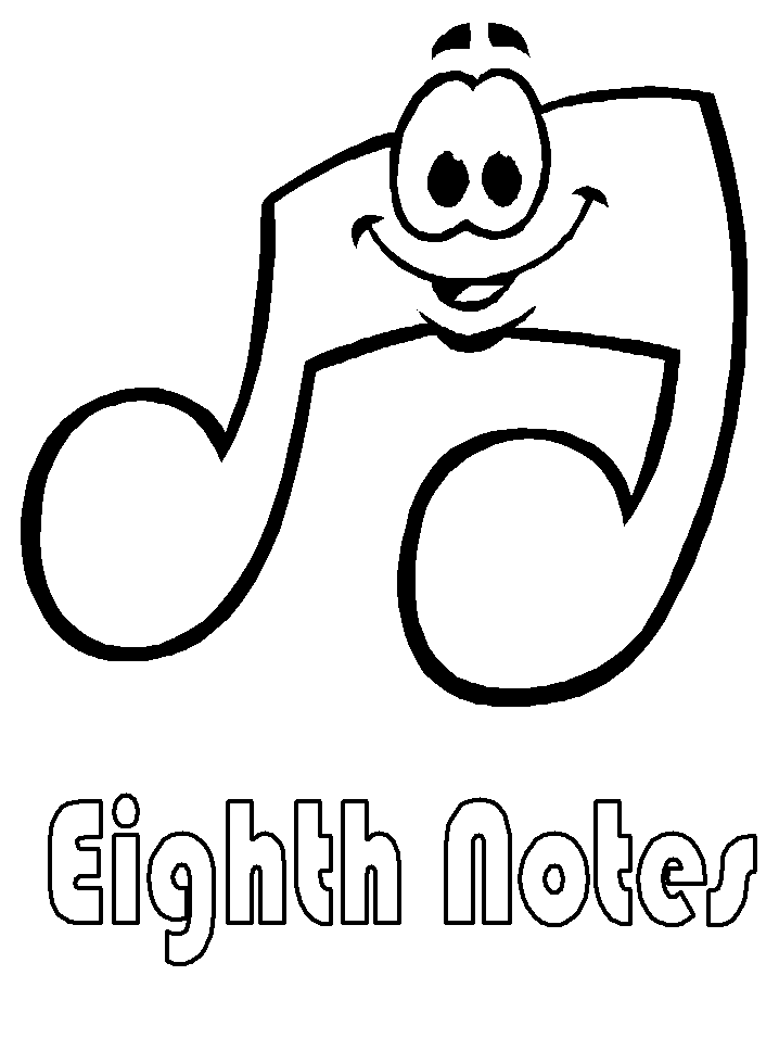 Free Printable Music coloring book pages for kids – Eighth Notes