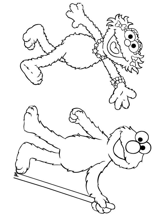 Zoe And Elmo Coloring Page | Free Printable Coloring Pages