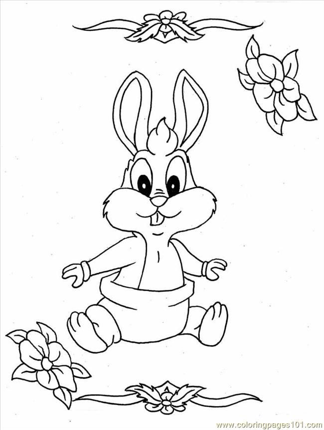 free printable coloring page Baby Bunny Full (Cartoons > Bugs