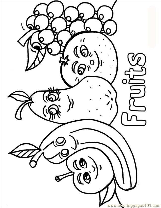 y numbers Cartoon Fruit Colouring Pages