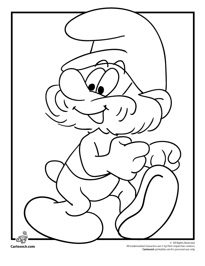 Free Coloring Pages For Kids Smurfs
