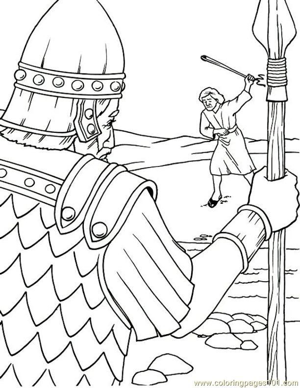 and goliath Colouring Pages