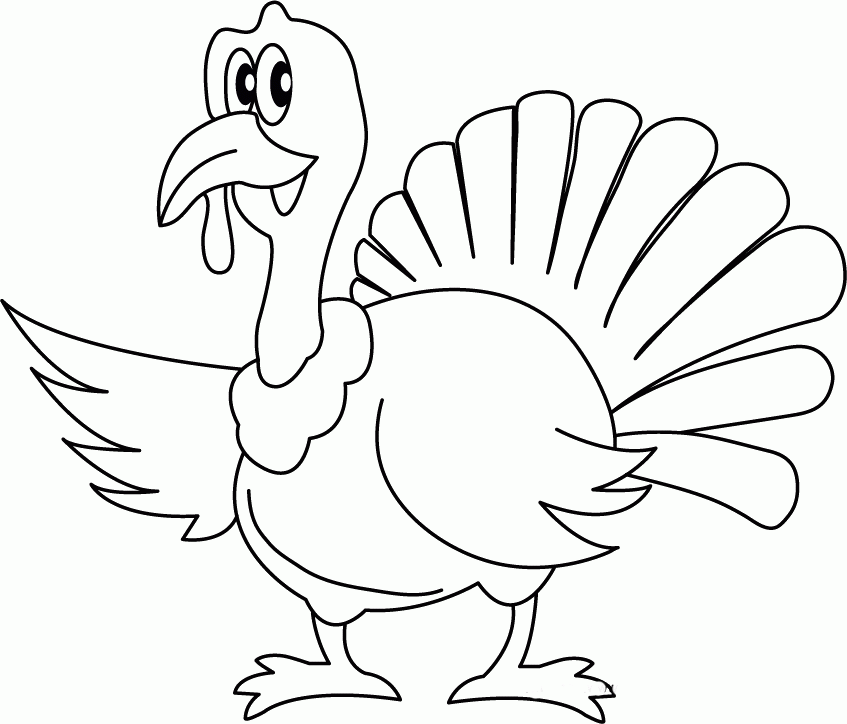 A Female Wild Turkey Coloring Pages - Christmas Coloring Pages