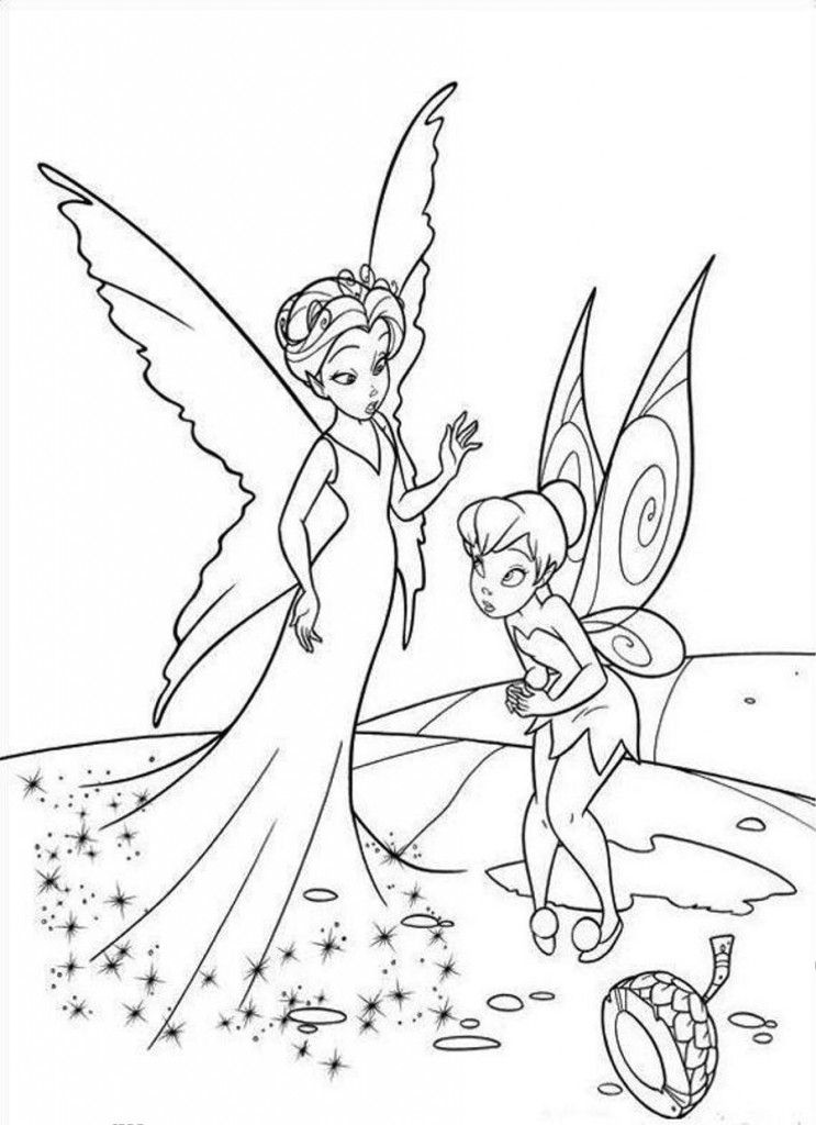 Cartoon: Downloadable Tinkerbell And Mom Coloring Page