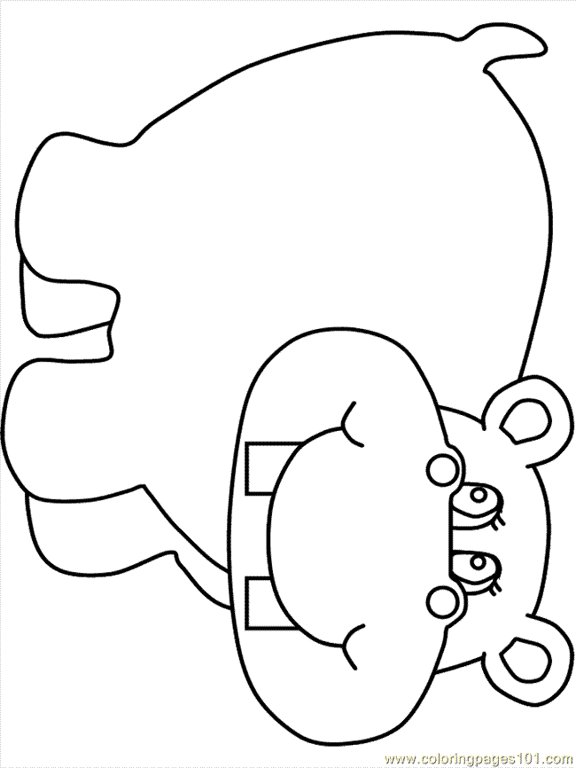 Coloring Pages Hippo2 (Mammals > Hippopotamus ) - free printable