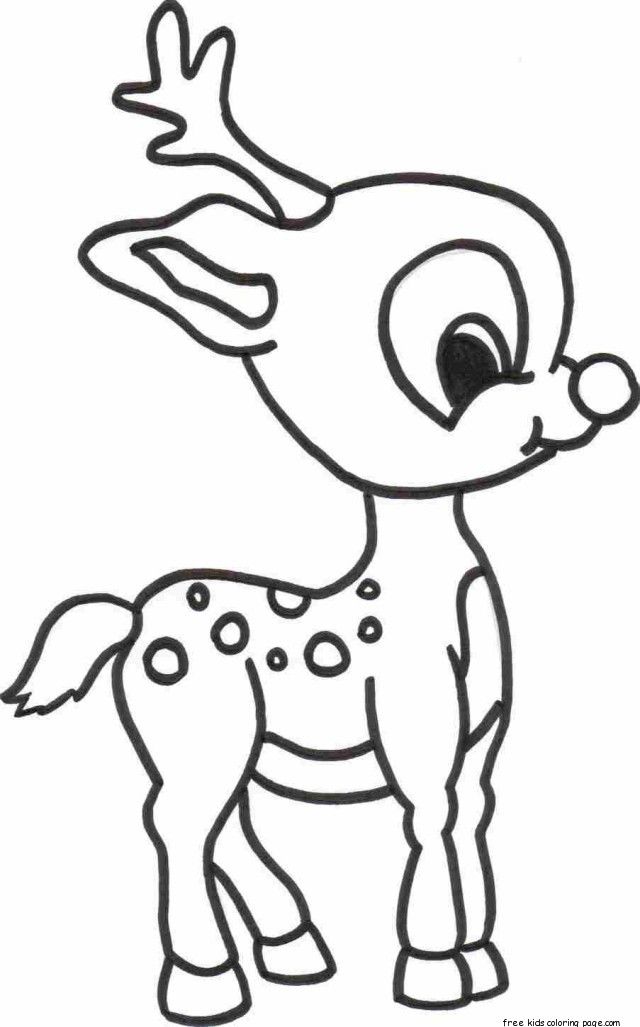 merry christmas baby romance reindeer coloring pages - Free
