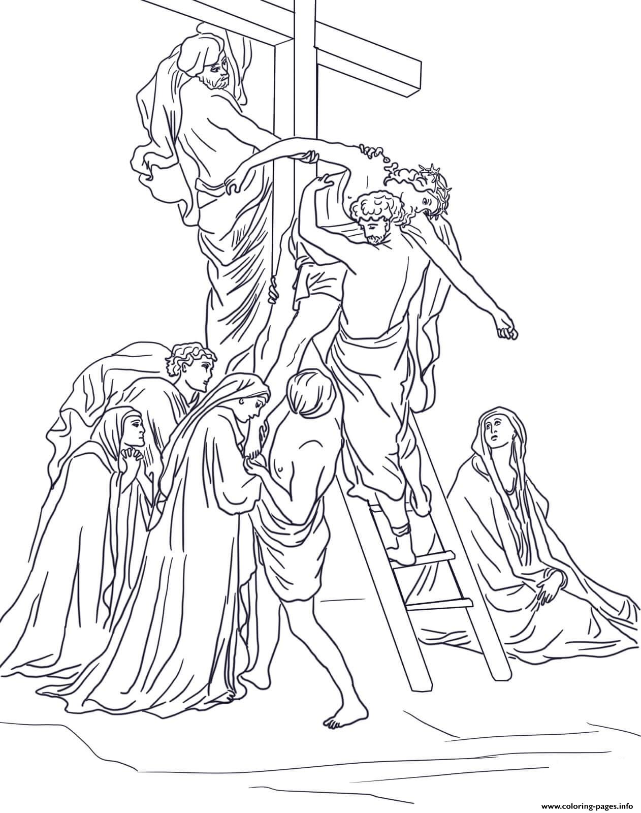 Good Friday 13 Thirteenth Station Jesus Is Taken Down From The ...