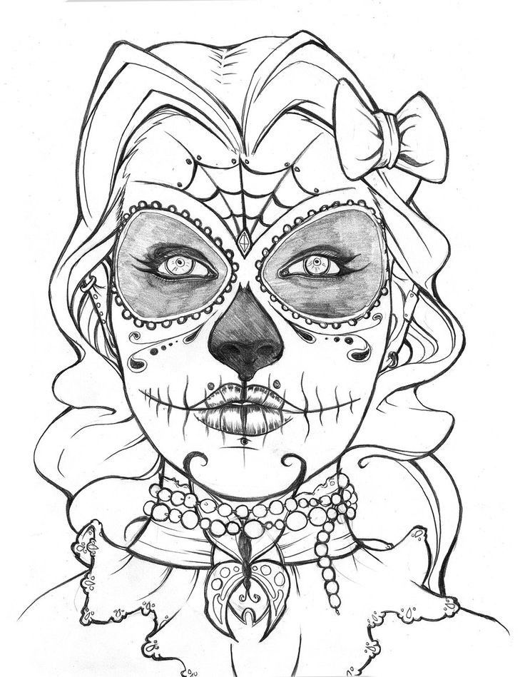 Sugar Skull Coloring Pages For Girls