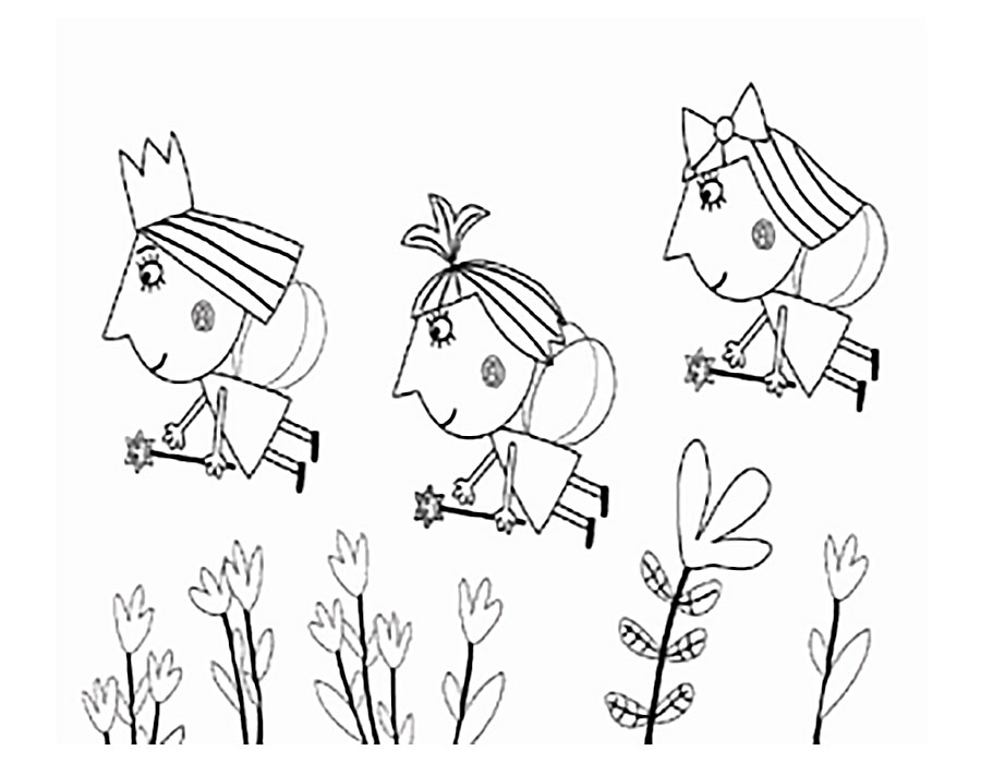 BEN AND HOLLY COLORING PAGES
