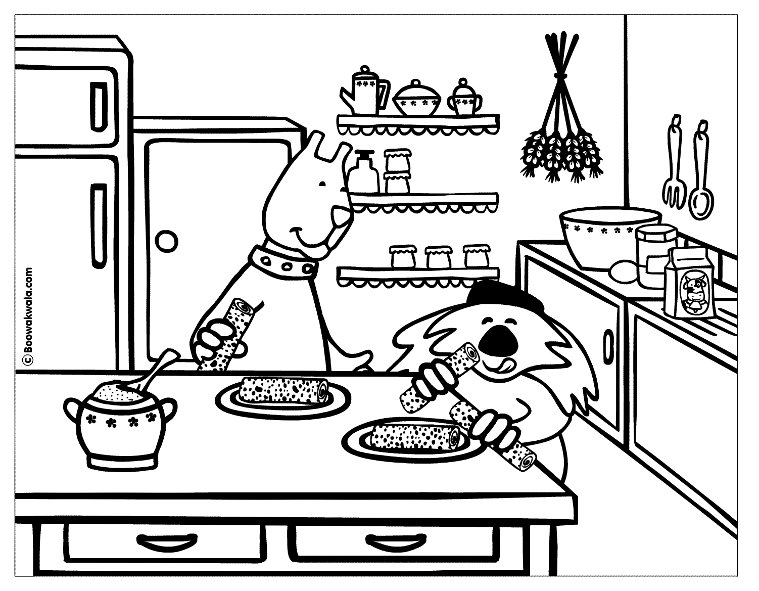 Kitchen / Cooking Coloring Page