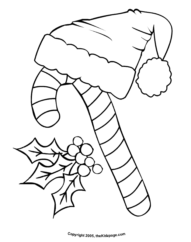 Candy Cane - Coloring Pages for Kids and for Adults