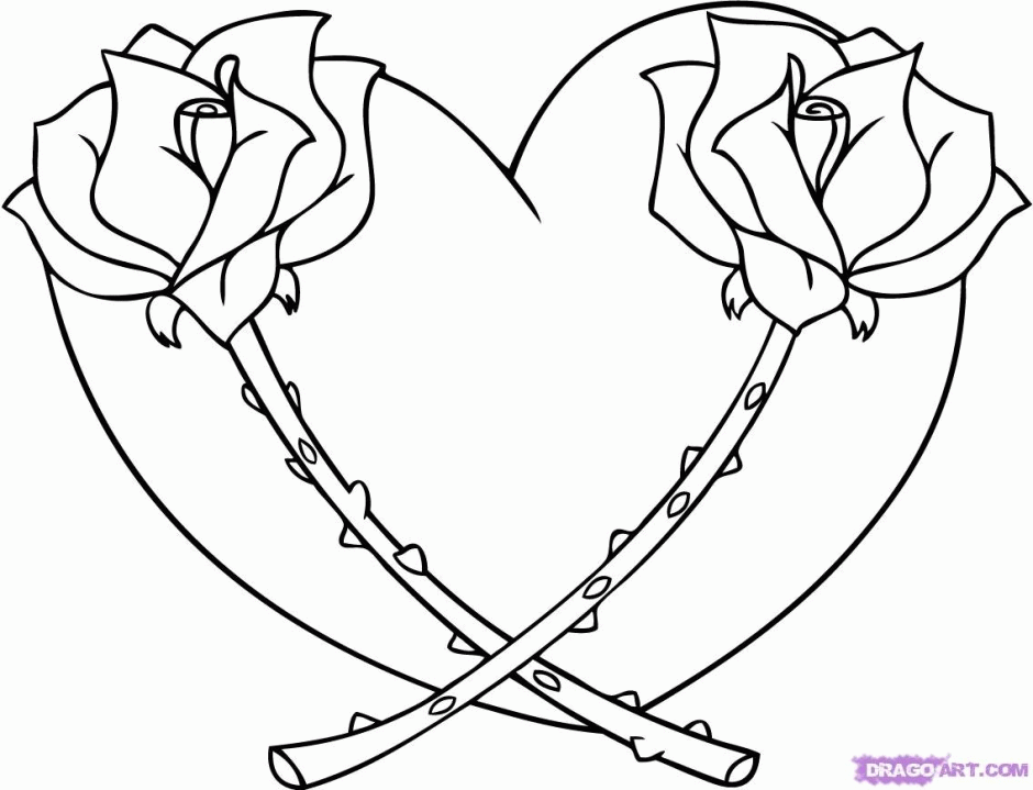 10 Pics of Hearts And Roses Coloring Pages For Daddy - Hearts with ...