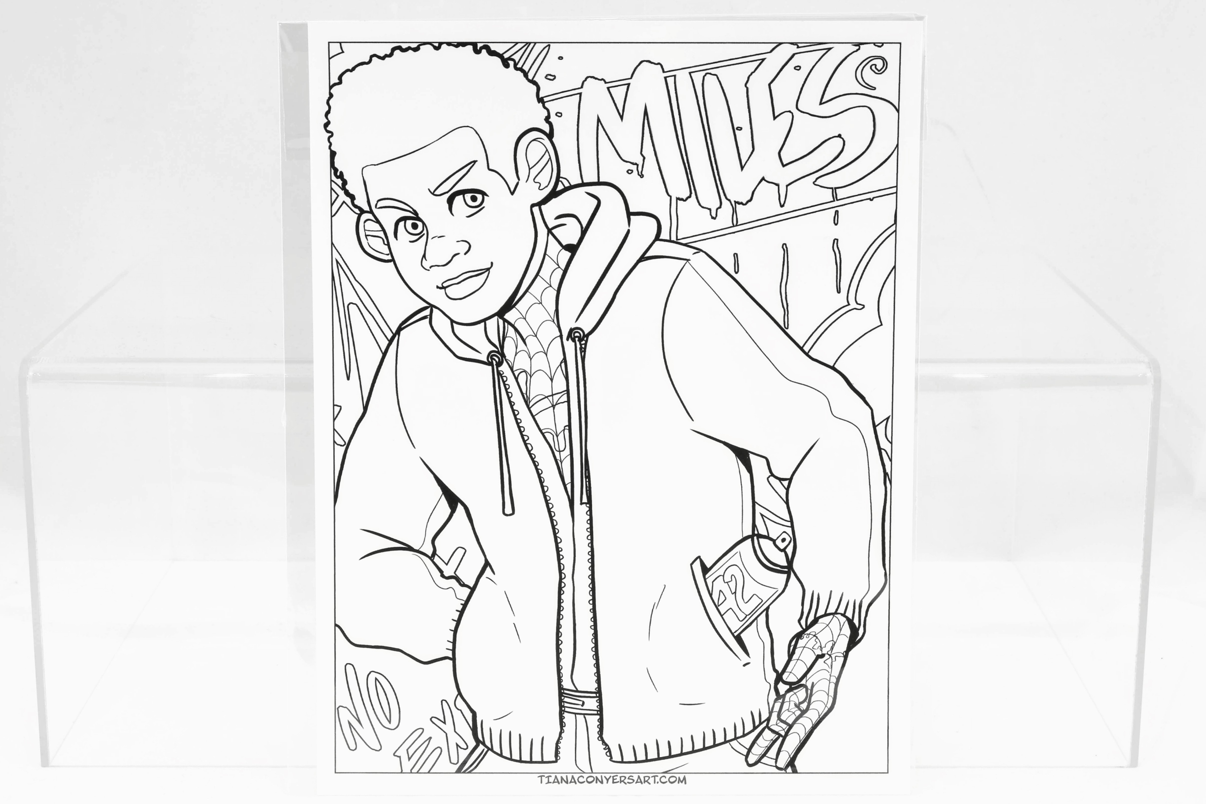 Miles Morales Coloring Book Page | Tiana Conyers Art | Portfolio | Shop
