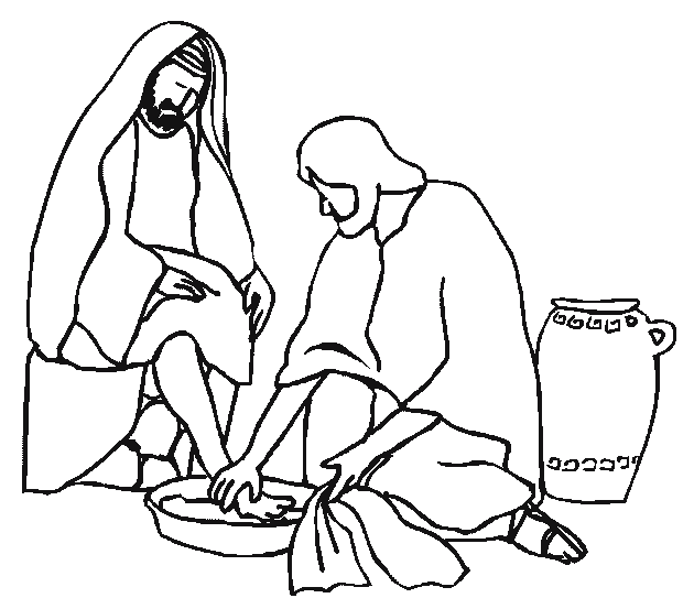 Jesus Washes The Disciples Feet Coloring Page