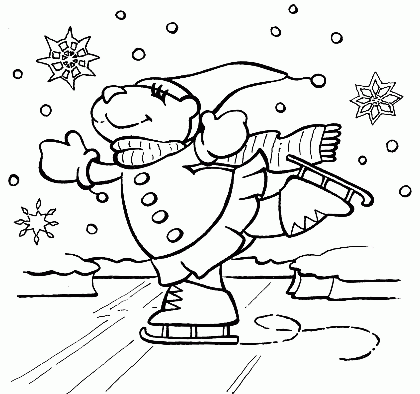 Free Coloring Pages Winter Scenes - Coloring Page