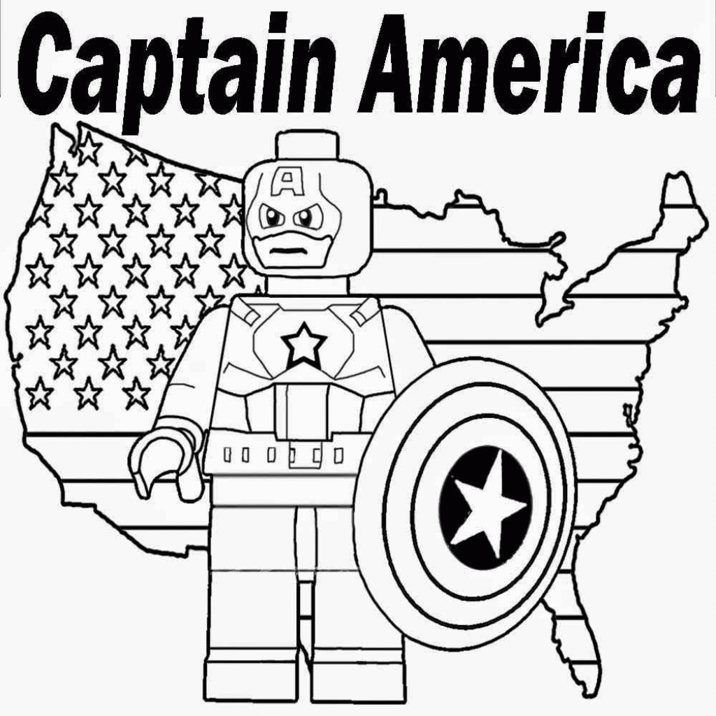 Printable Lego Marvel Superheroes Captain America Coloring Sheet
