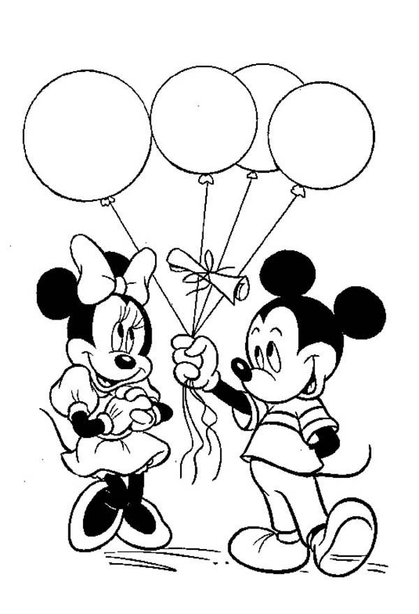 Mickey Give a Ballon Gift to Minnie in Mickey Mouse Clubhouse ...
