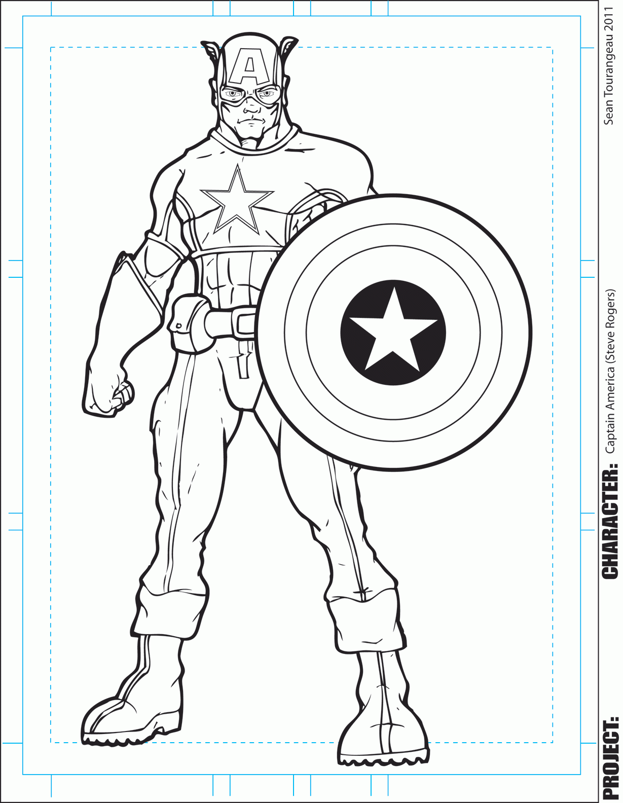 Captain America For Kids - Coloring Pages for Kids and for Adults