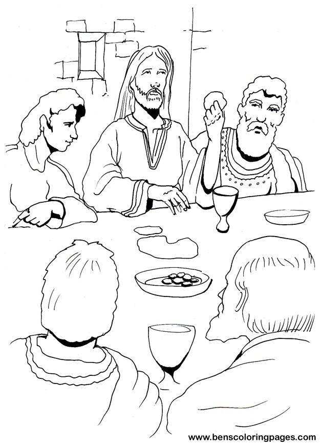 The last supper coloring page.