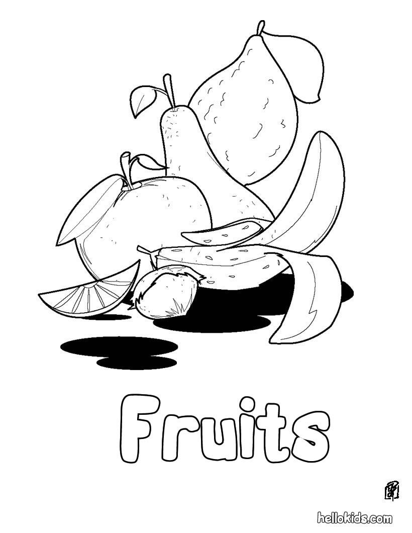 FRUIT coloring pages - Fruit basket