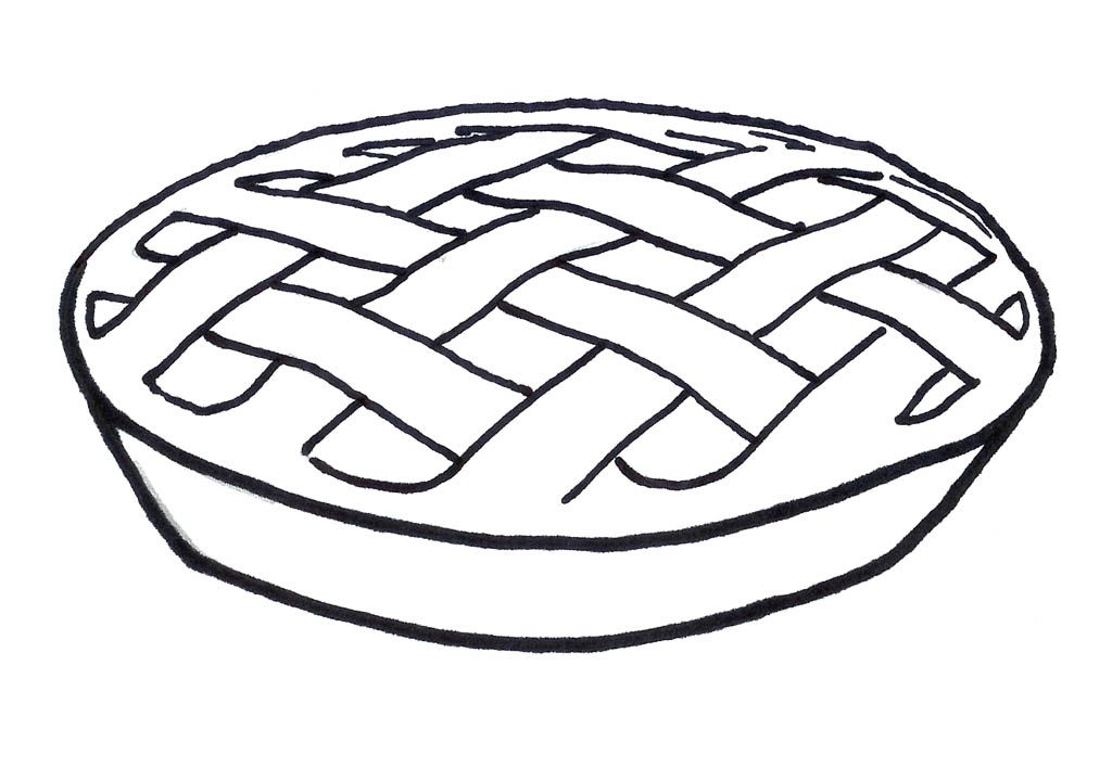 Pie Coloring Sheet - Coloring Pages for Kids and for Adults