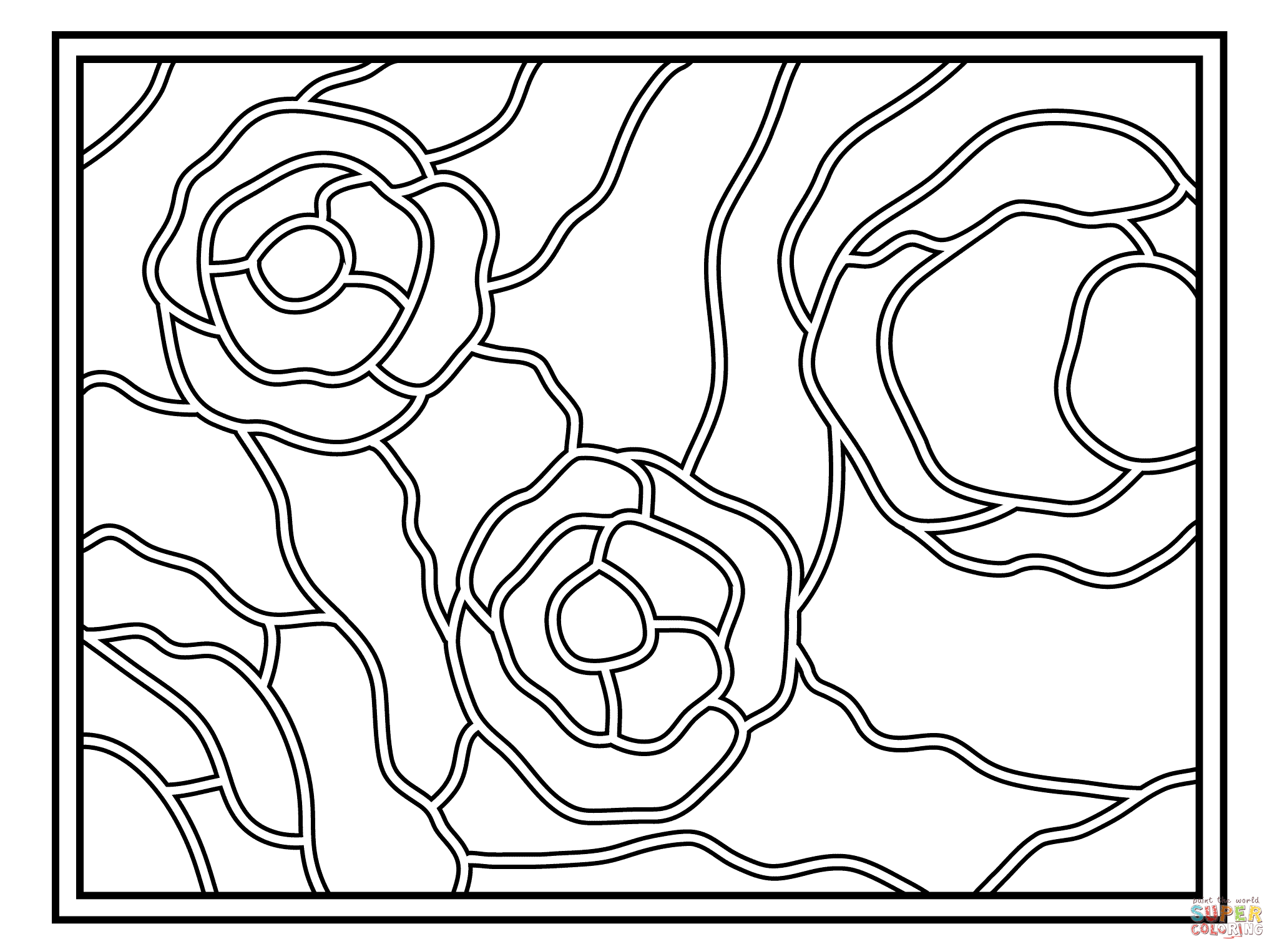 Starry Night Stained Glass coloring page | Free Printable Coloring ...