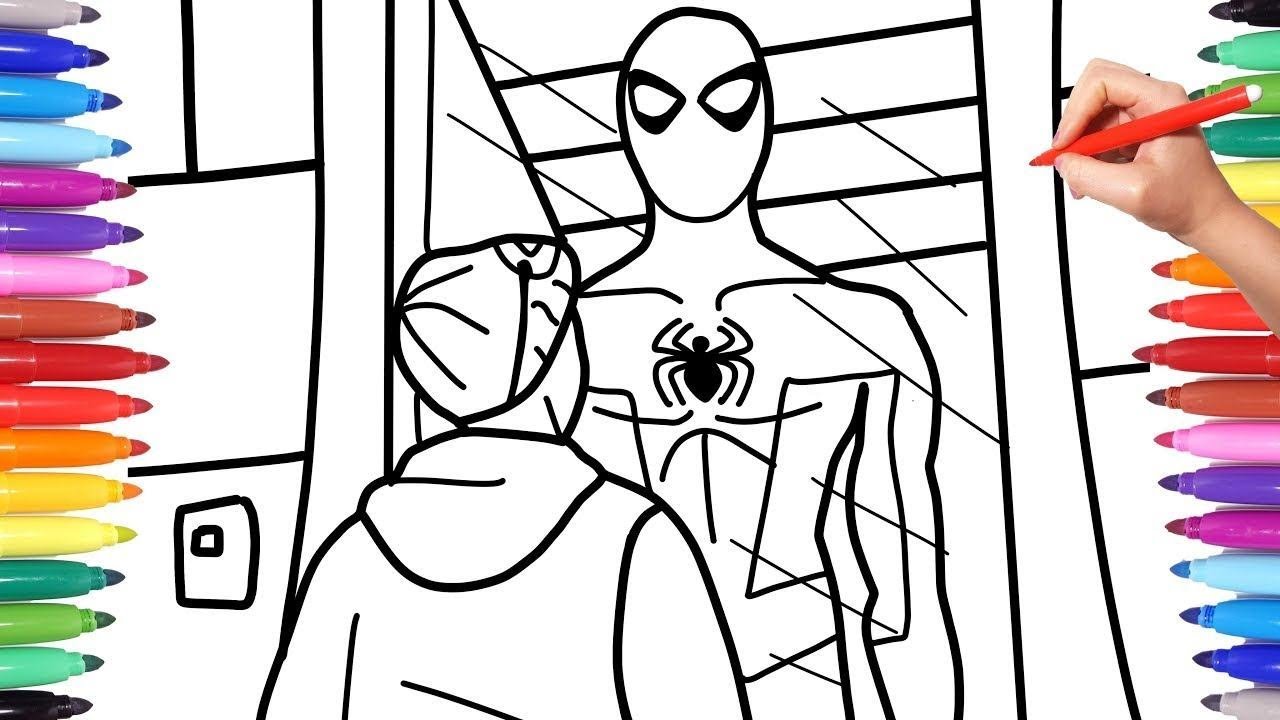 Kid - Spiderman Coloring Pages | How to Draw Spiderman | Miles Morales  Checks Out Spiderman Suit - YouTube