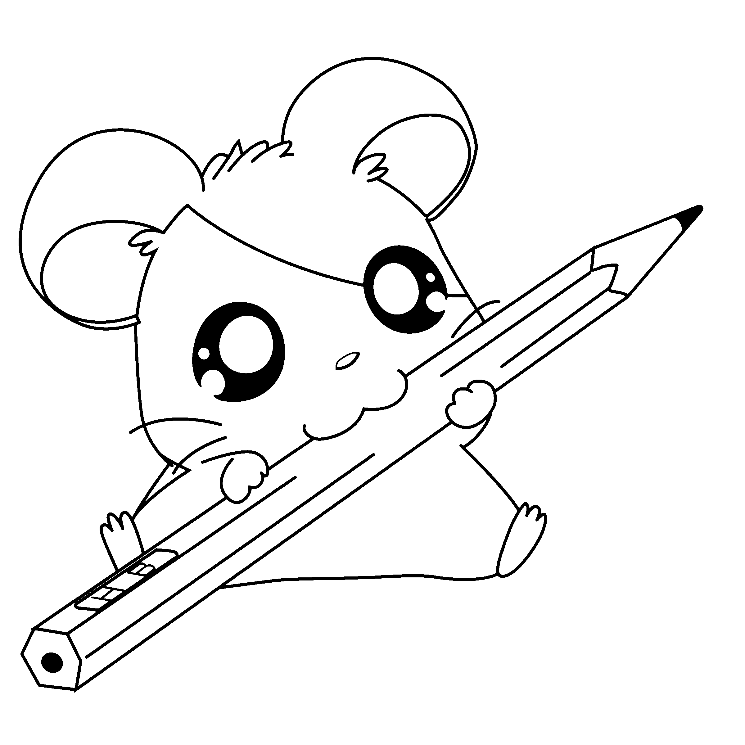 Cute Hamtaro Coloring Pages Coloring Page Hamster In General Style ...