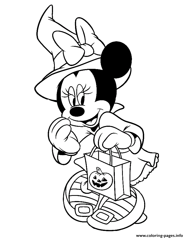 Print Minnie Mouse as a witch disney halloween coloring pages | Mickey  mouse coloring pages, Disney halloween coloring pages, Disney coloring pages