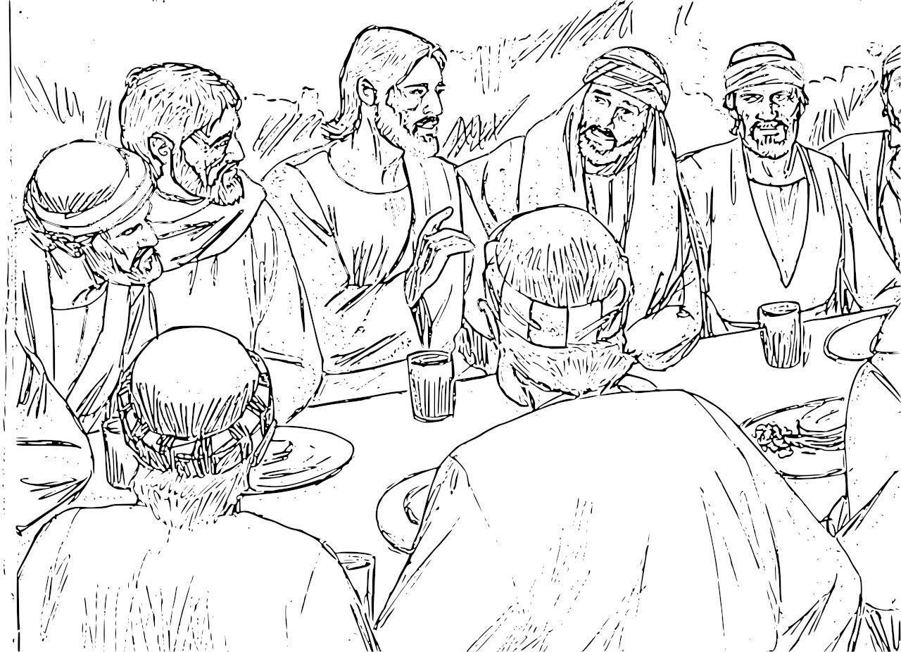 Great The Last Supper Coloring Page 94 With Additional Coloring ...