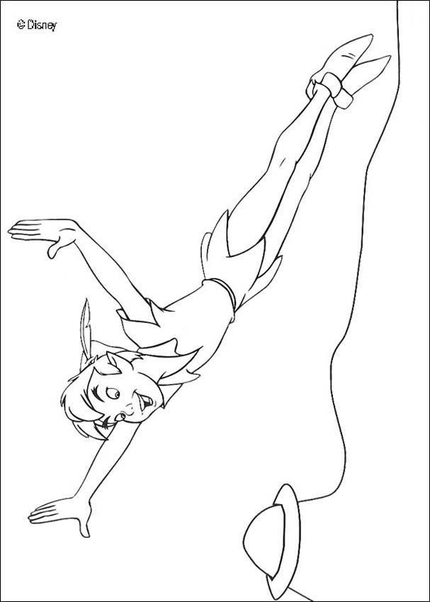 Peter Pan coloring pages - Peter Pan flying